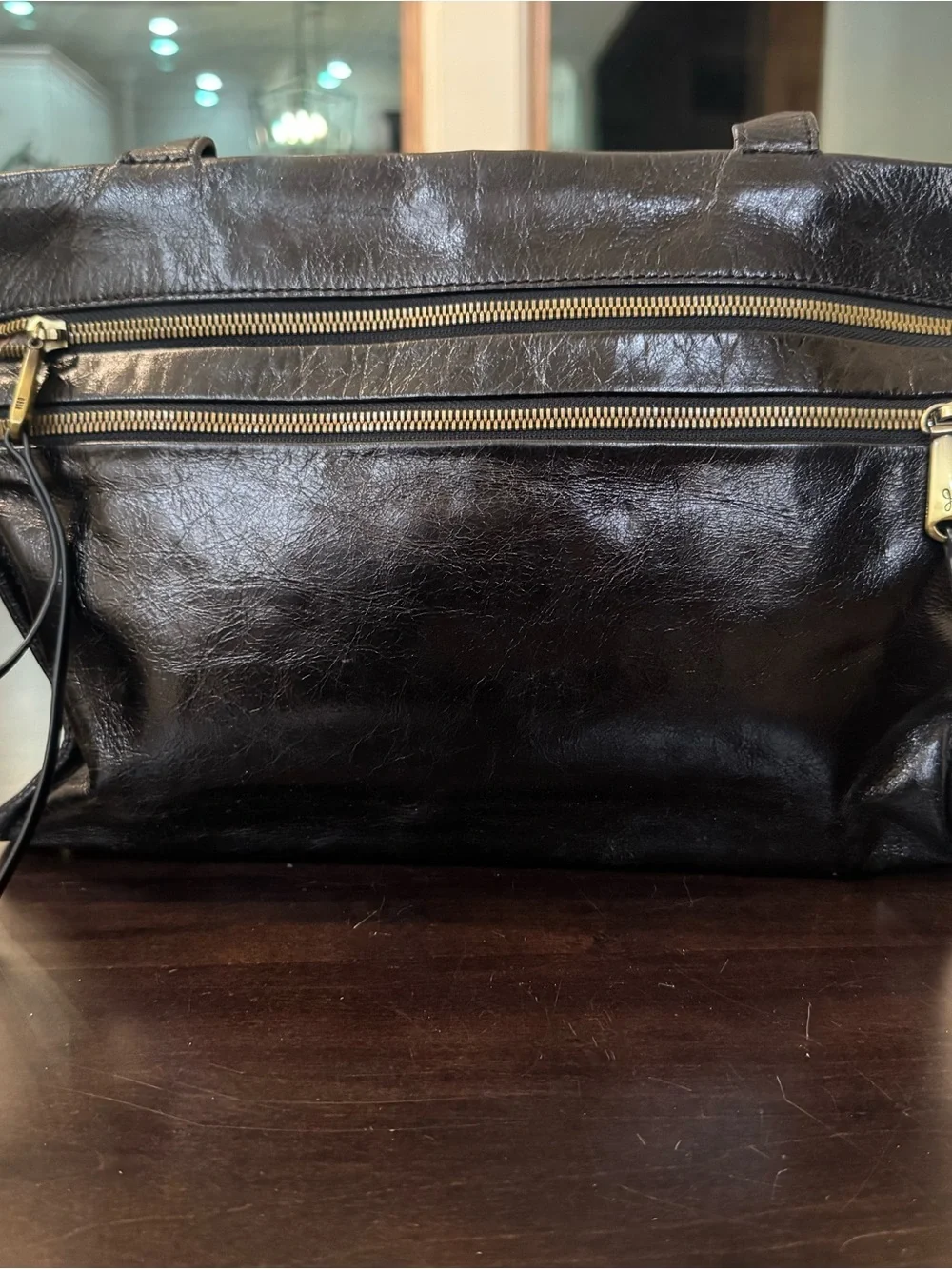 HOBO International Authentic “Blaze” Leather Shoulder Bag Hobo Black 13.5” X 9”